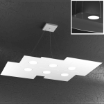 SOSPENSIONE LED 6+2 LUCI PLATE 1129/S6 R +2-BI TOP LIGHT BIANCO