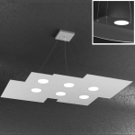 SOSPENSIONE LED 6+2 LUCI PLATE 1129/S6 R +2-BI TOP LIGHT GRIGIO