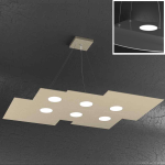 SOSPENSIONE LED 6+2 LUCI PLATE 1129/S6 R +2-BI TOP LIGHT SATINATO