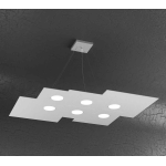 PLATE LAMPADARIO A SOSPENSIONE 6 FARETTI LED GRIGIO