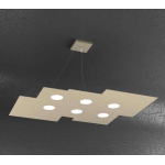 LAMPADARIO A SOSPENSIONE 6 FARETTI LED SABBIA