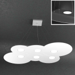 LAMPADARIO A SOSPENSIONE NUVOLA BIANCO 6 + 2 LUCI 