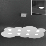 LAMPADARIO A SOSPENSIONE NUOLA 8 + 2 LUCI LED GRIGIO