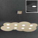 LAMPADARIO A SOSPENSIONE NUOLA 8 + 2 LUCI LED SATINATO