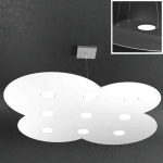 LAMPADARIO A SOSPENSIONE NUVOLA 9+4 LUCI LED BIANCO