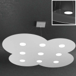 LAMPADARIO A SOSPENSIONE NUVOLA 9+4 LUCI LED GRIGIO 
