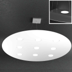 FINE SERIE - CLOUD SOSPENSIONE 9+4 LUCI TONDA BIEMISSIONE BIANCO