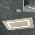 FINE SERIE - CARPET SOSPENSIONE RETTANGOLARE GRANDE 4+2 LUCI BIEMISSIONE SABBIA