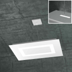 FINE SERIE - CARPET SOSPENSIONE RETTANGOLARE PICCOLA 4+1 LUCI BIEMISSIONE BIANCO
