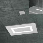 FINE SERIE - CARPET SOSPENSIONE RETTANGOLARE PICCOLA 4+1 LUCI BIEMISSIONE GRIGIO