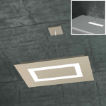 FINE SERIE - CARPET SOSPENSIONE RETTANGOLARE PICCOLA 4+1 LUCI BIEMISSIONE SABBIA