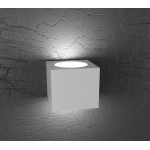 LAMPADA DA PARETE APPLIQUE 2 LAMPADE LED QUADRATO CUBO GRIGIO GX53