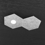 HEXAGON PLAFONIERA 1 LUCE + 1 PLACCA DECORATIVA  FOGLIA ARGENTO