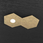 HEXAGON PLAFONIERA 1 LUCE + 1 PLACCA DECORATIVA  FOGLIA ORO
