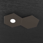 HEXAGON PLAFONIERA 1 PLACCA DECORATIVA + 1 LUCE MARRONE