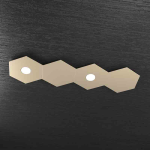 HEXAGON PLAFONIERA 2 LUCI + 2 PLACCHE DECORATIVE METALLO SABBIA