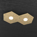 HEXAGON PLAFONIERA 2 LUCI METALLO FOGLIA ORO