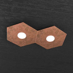 HEXAGON PLAFONIERA 2 LUCI METALLO FOGLIA RAME