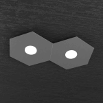 HEXAGON PLAFONIERA 2 LUCI METALLO GRIGIO ANTRACITE