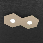 HEXAGON PLAFONIERA 2 LUCI METALLO SABBIA