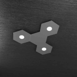 HEXAGON PLAFONIERA 3 LUCI + 1 PLACCA DECORATIVA METALLO GRIGIO ANRACITE