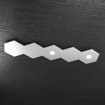 HEXAGON PLAFONIERA 3 LUCI + 2 PLACCHE DECORATIVE METALLO GRIGIO