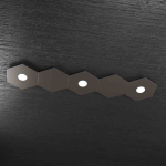 HEXAGON PLAFONIERA 3 LUCI + 2 PLACCHE DECORATIVE METALLO MARRONE