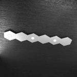 HEXAGON PLAFONIERA 3 LUCI + 3 PLACCHE DECORATIVE METALLO GRIGIO