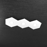 HEXAGON PLAFONIERA 3 LUCI METALLO BIANCO