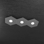 HEXAGON PLAFONIERA 3 LUCI METALLO GRIGIO ANTRACITE 