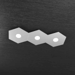 PLAFONIERA HEXAGON 3 LUCI  METALLO GRIGIO