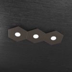 PLAFONIERA HEXAGON 3 LUCI  METALLO MARRONE