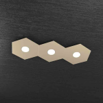 PLAFONIERA HEXAGON 3 LUCI  METALLO SABBIA