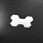 HEXAGON PLAFONIERA 4 LUCI + 1 PLACCA DECORATIVA METALLO BIANCO