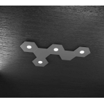 HEXAGON PLAFONIERA 4 LUCI + 2  PLACCHE DECORATIVE METALLO GRIGIO ANTRACITE
