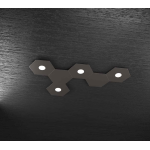 HEXAGON PLAFONIERA 4 LUCI + 2  PLACCHE DECORATIVE METALLO MARRONE