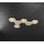 HEXAGON PLAFONIERA 4 LUCI + 2  PLACCHE DECORATIVE METALLO SABBIA