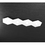 HEXAGON PLAFONIERA 4 LUCI METALLO BIANCO
