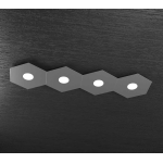 HEXAGON PLAFONIERA 4 LUCI METALLO GRIGIO ANTRACITE