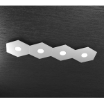HEXAGON PLAFONIERA 4 LUCI METALLO GRIGIO 