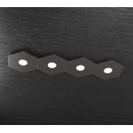 HEXAGON PLAFONIERA 4 LUCI METALLO MARRONE