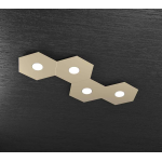 HEXAGON PLAFONIERA 4 LUCI METALLO SABBIA