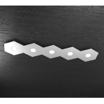 HEXAGON PLAFONIERA 5 LUCI METALLO GRIGIO 