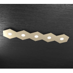 HEXAGON PLAFONIERA 5 LUCI METALLO SABBIA