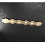 HEXAGON PLAFONIERA 6 LUCI METALLO FOGLIA ORO