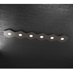 HEXAGON PLAFONIERA 6 LUCI METALLO MARRONE 