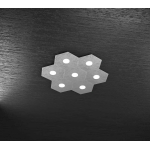 HEXAGON PLAFONIERA 7  LUCI  PLACCHE DECORATIVE METALLO FOGLIA ARGENTO