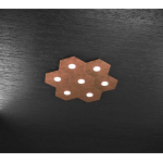 HEXAGON PLAFONIERA 7  LUCI  PLACCHE DECORATIVE METALLO FOGLIA RAME