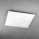 PATH PLAFONIERA CINQUE LED QUADRATO 60 X 60 LASTRA VETRO BIANCO