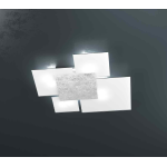 PLAFONIERA 4 X E27 71X67 METALLO FOGLIA ARGENTO